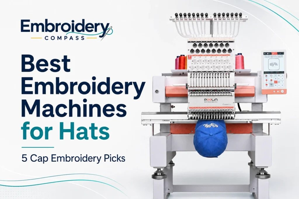 Best embroidery machines for hats featuring a commercial multi-needle cap embroidery machine