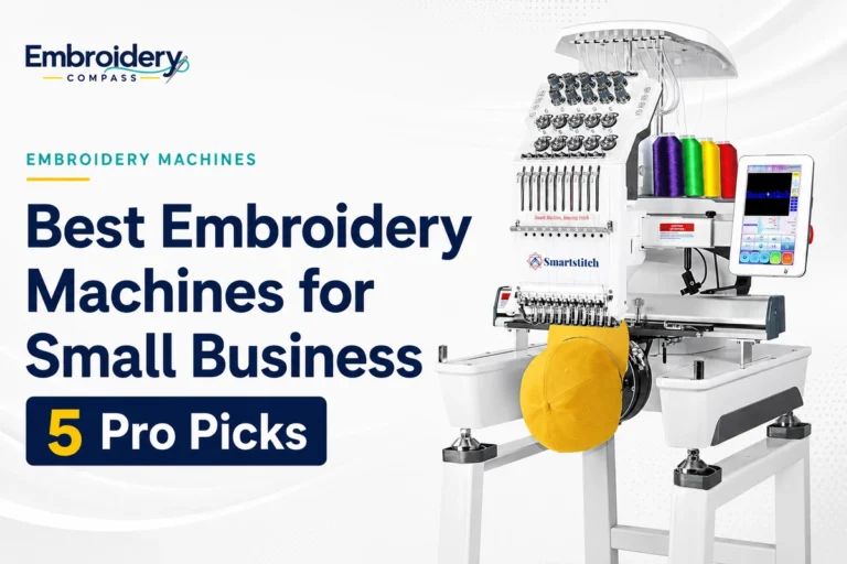 Best embroidery machines for small business featuring the Smartstitch S-1001 multi-needle embroidery machine