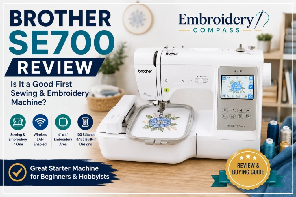 Brother SE700 4×4 sewing and embroidery machine with wireless connectivity and built-in designs